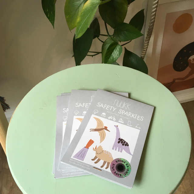 Reflective safety Dino stickers