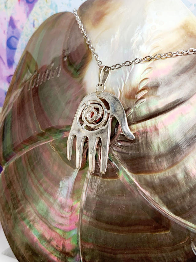 Mano - Pendentif main en argent 925 et oxyde de zirconium