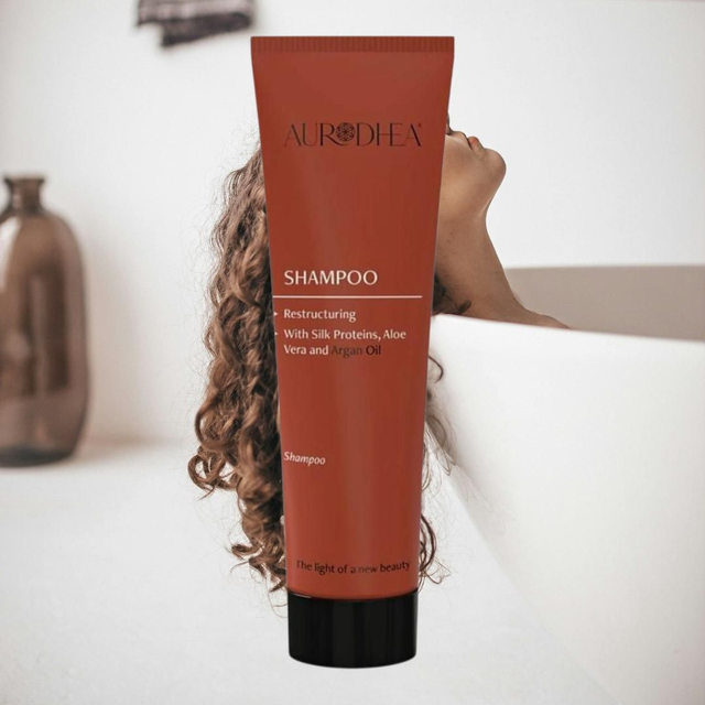 Aurodhea Restructuring Shampoo – Silk Proteins, Aloe Vera & Argan Oil 50ML | Hydration & Smoothing
