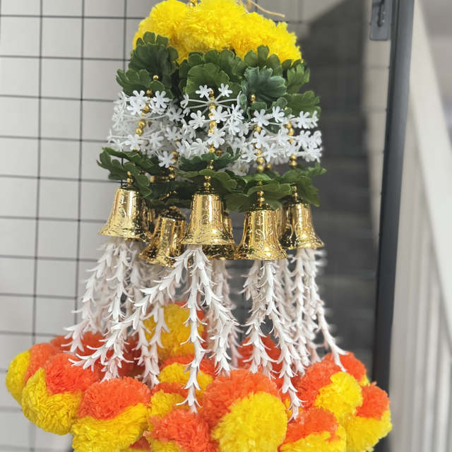 Marigold with bell hangings (pair)