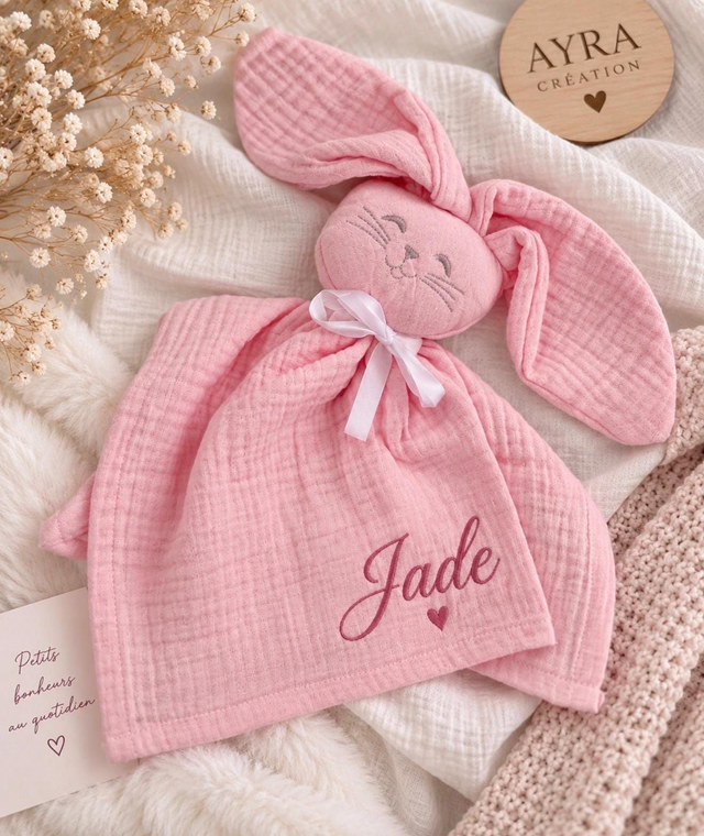 Doudou lapin personnalisé