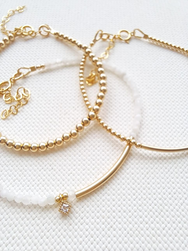 ALBA gold-filled - pierre de lune - bracelet