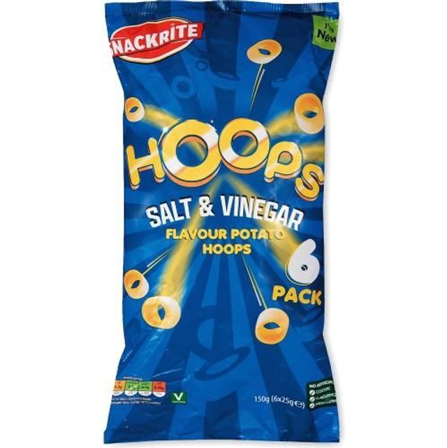 Snackrite Hoops Salt &amp; Vinegar 25g 12 Packs 