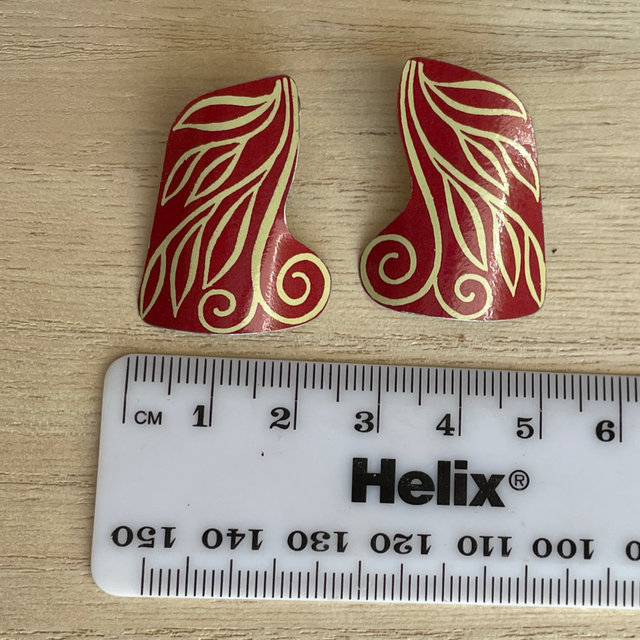 Leaf & Swirl Stud Tin Earrings