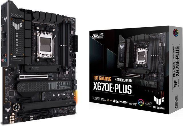02.3.0008 – Scheda Madre ASUS TUF Gaming X670E‑Plus – ATX high‑end nera/grigia per Ryzen 7000/8000/9000