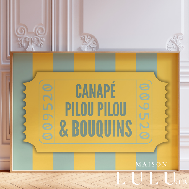 Affiche Canapé Pilou Pilou Et Bouquins