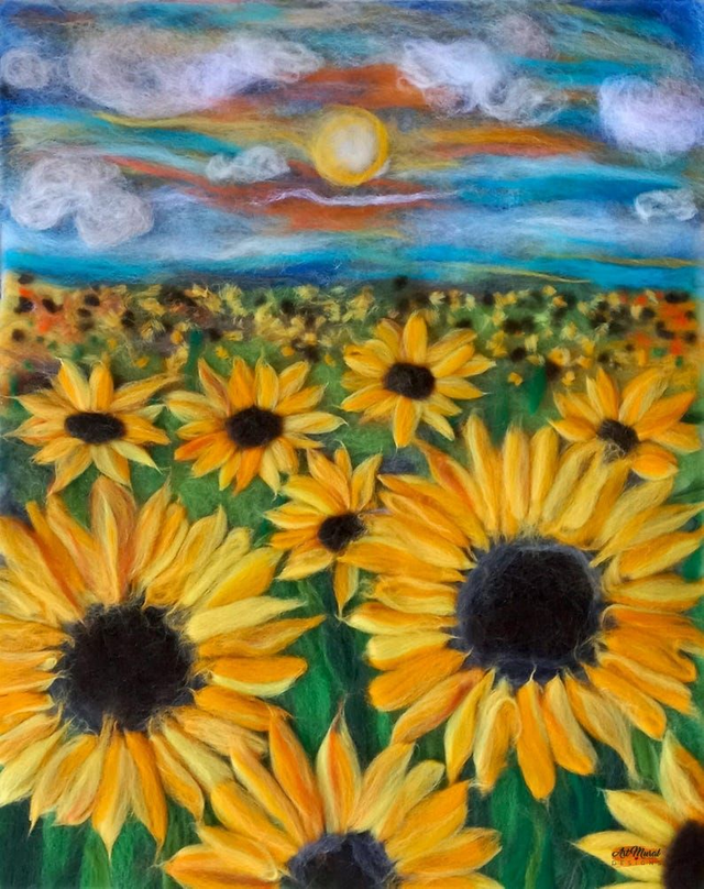 Tableau Champêtre Soleil et Tournesols – Éclat Estival pour Votre Déco Intérieure