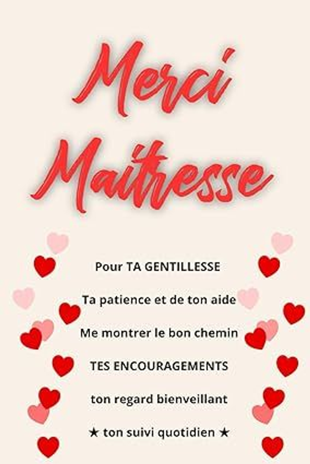 carnet de note merci maitresse