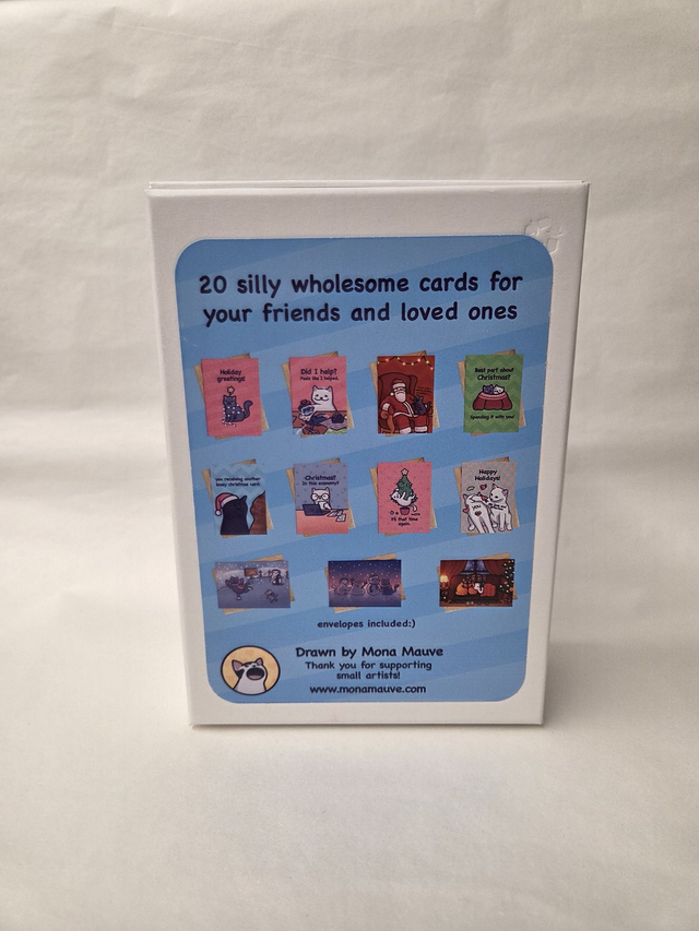 Cat Themed Christmas Card Bundle - 20 Designs With Envelopes - ST-017