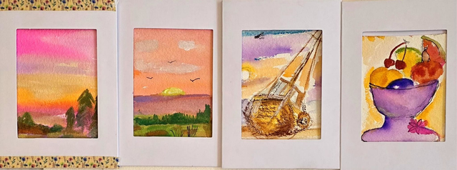 Hand painted watercolour Greeting cards with envelopes 