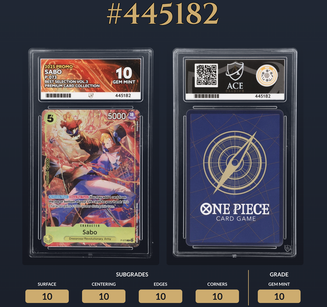 Ace (Gem Mint 10) Sabo P-073 Best Selection VOL.3 Premium Card Collection