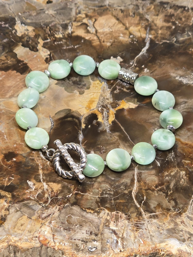 Bracelet Angélite verte 1 cm 