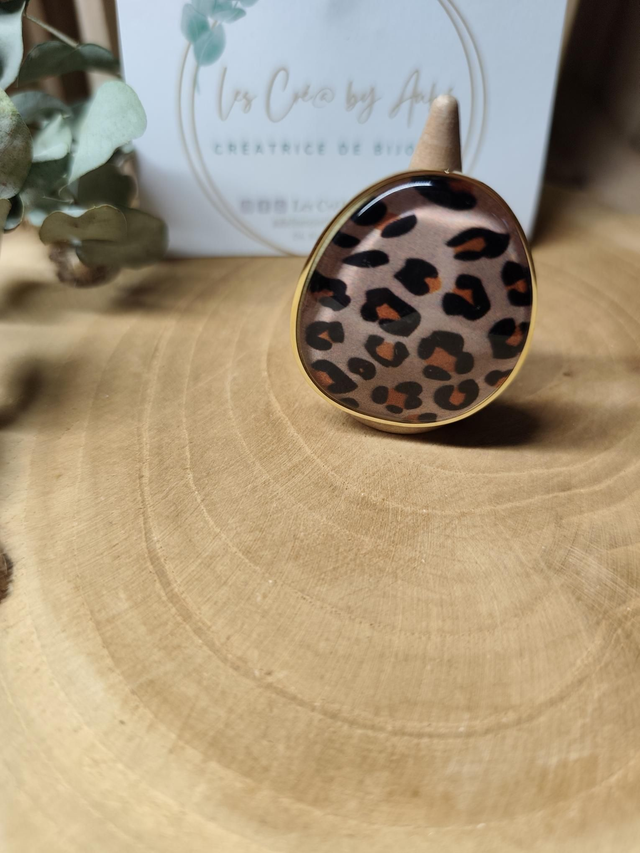 BIG BAGUE ACIER INOXY / LEOPARD 0000890