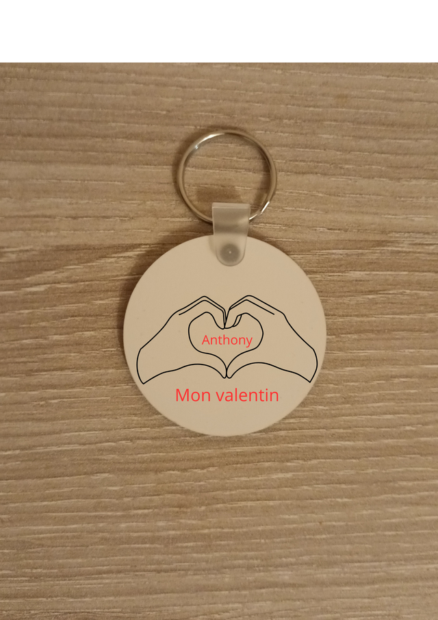 Porte clé main cœur 