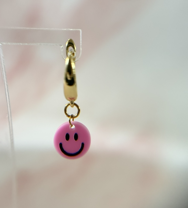 Oorbellen Happy Face Pink