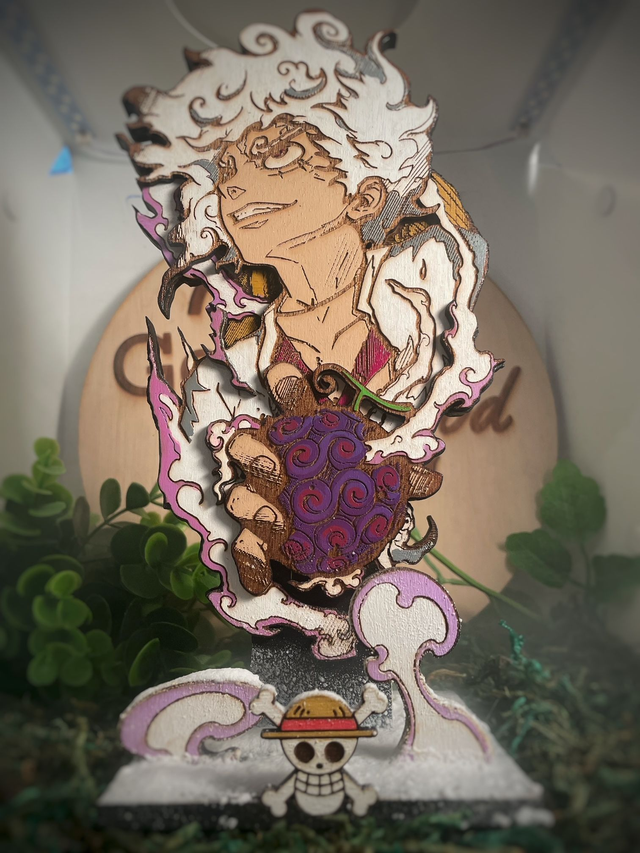 Figurine one piece, Luffy avec gumu gumu en bois.