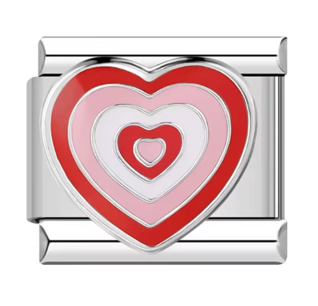 Charm Corazón Tonos Rojos