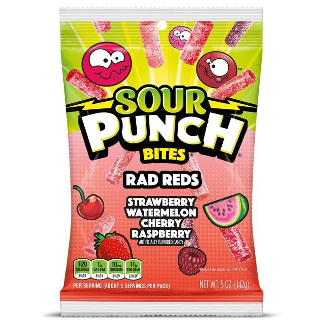 Sour Punch Bites Rad Reds Candy, 5oz Bag
