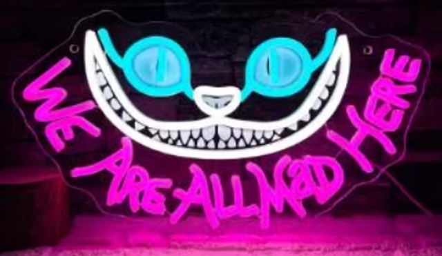 LED lamp neon stijl We Are All Mad Here (40x22cm)
