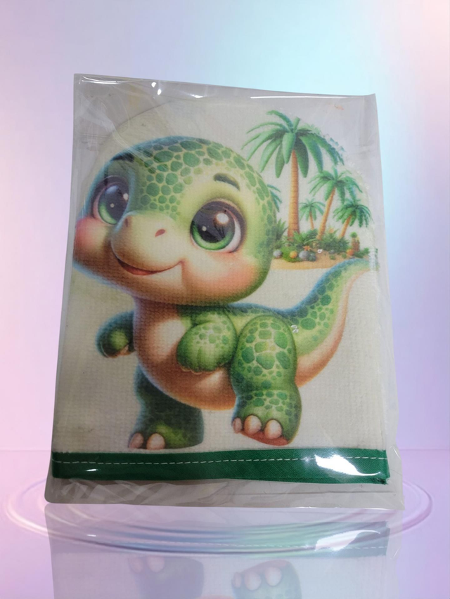 Gant de toilette dinosaure artisanale 