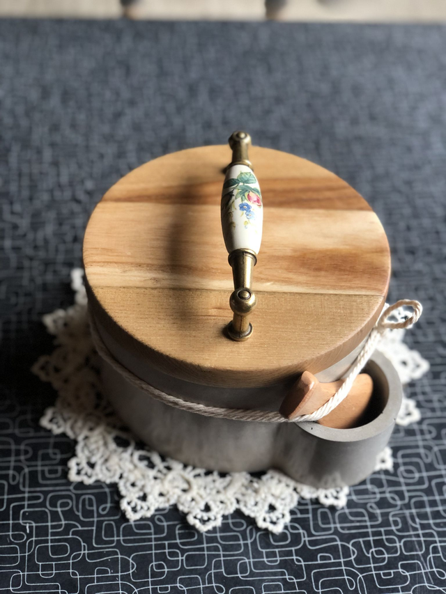 Salz/ Zuckertopf Upcycling Keramik