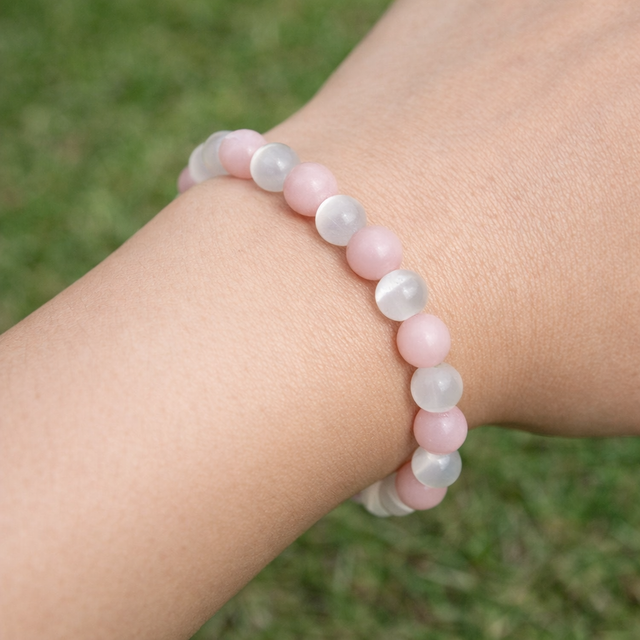 Bracelet "Douceur Infinie" - Agate Rose &amp; Opalite