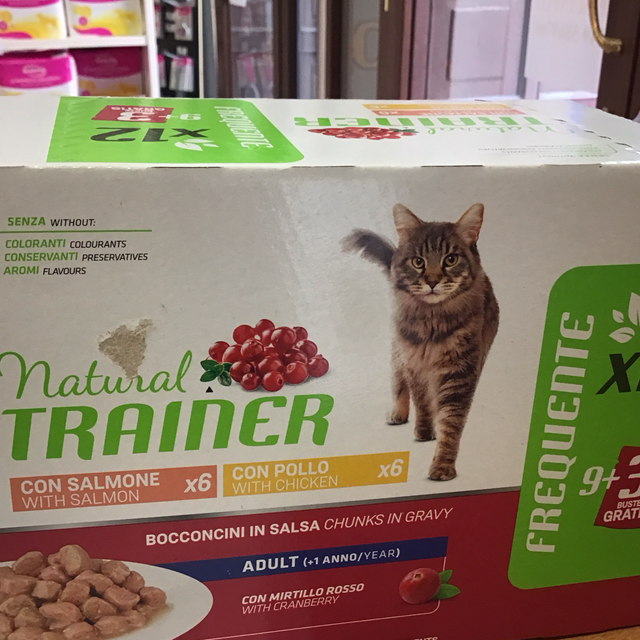 NATURAL TRAINER CAT ADULT 12X85GR SALMONE/POLLO 8059149282022