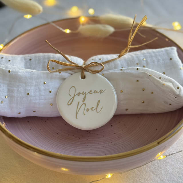 Ornement déco céramique joyeux Noël 