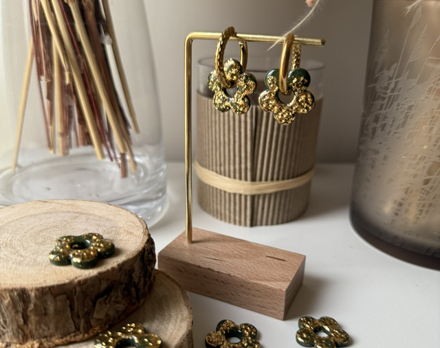 Anémone dorée martelée olive