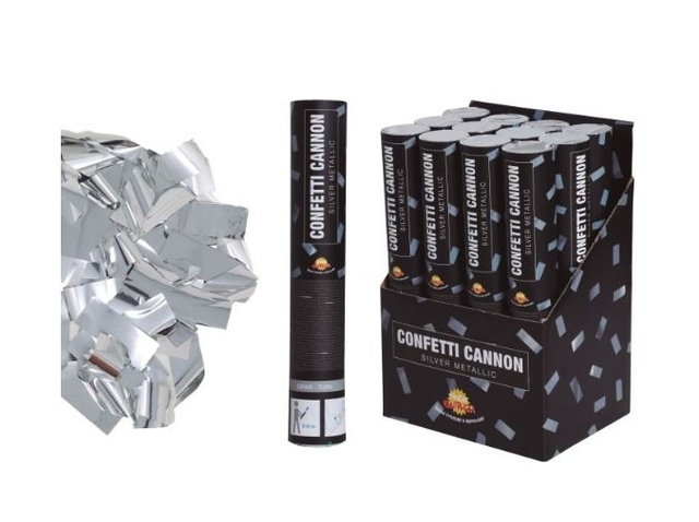 party , Cannone coriandoli argento 30 cm