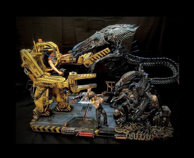ALIEN LE RETOUR diorama PEINT 1/8e [modèle unique]