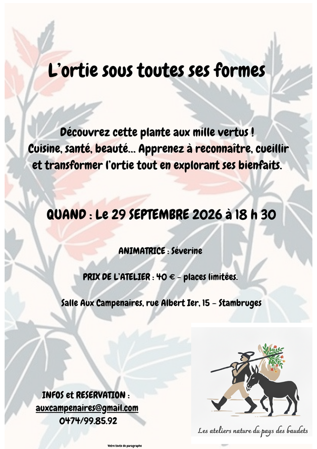 L'ortie sous toutes ses formes - 29/09/2026