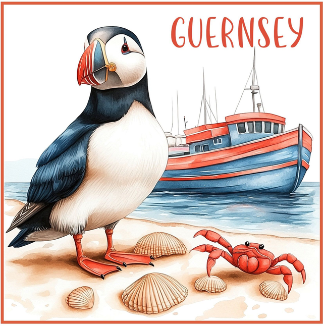 101 CARD - PUFFIN &amp; BOAT