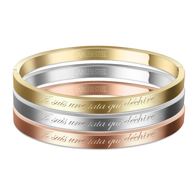 Jonc message JE SUIS UNE TATA QUI DÉCHIRE 