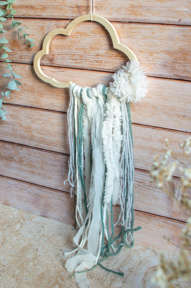 Tissage nuage - Décoration Murale Artisanale Amande