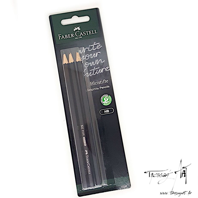 FABER CASTELL - CRAYONS GRAPHITE HB PAR 3 - FB042