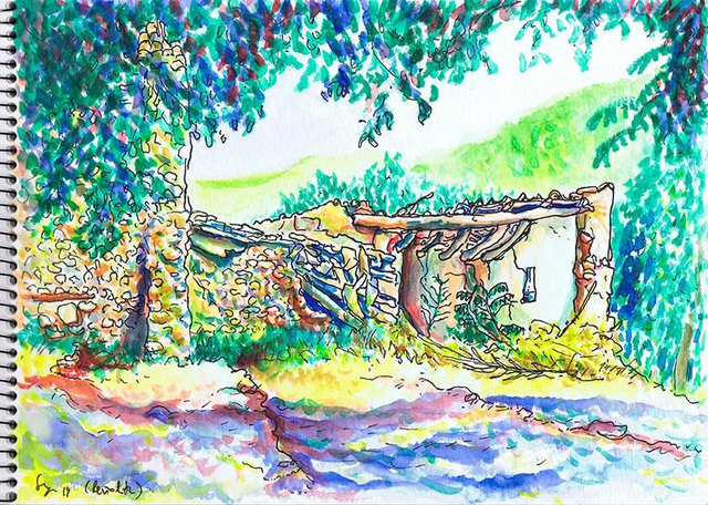 Dibujo casa derruida Jaén