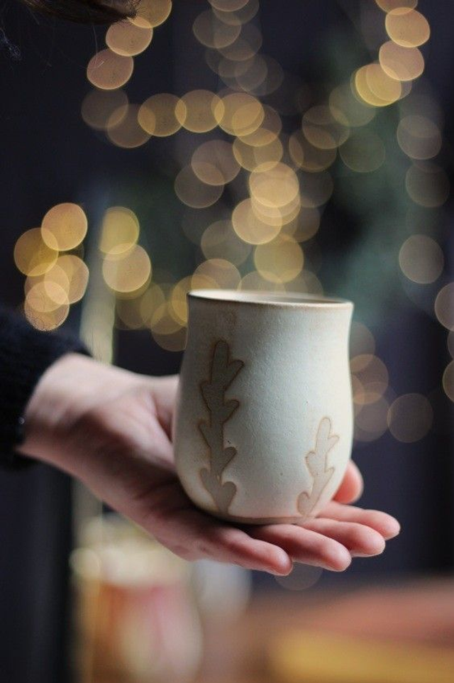 Tasse blanche "brindilles" 15cl