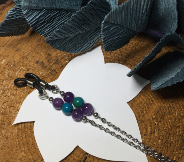 Cordon à lunettes - Améthyste Chrysocolle