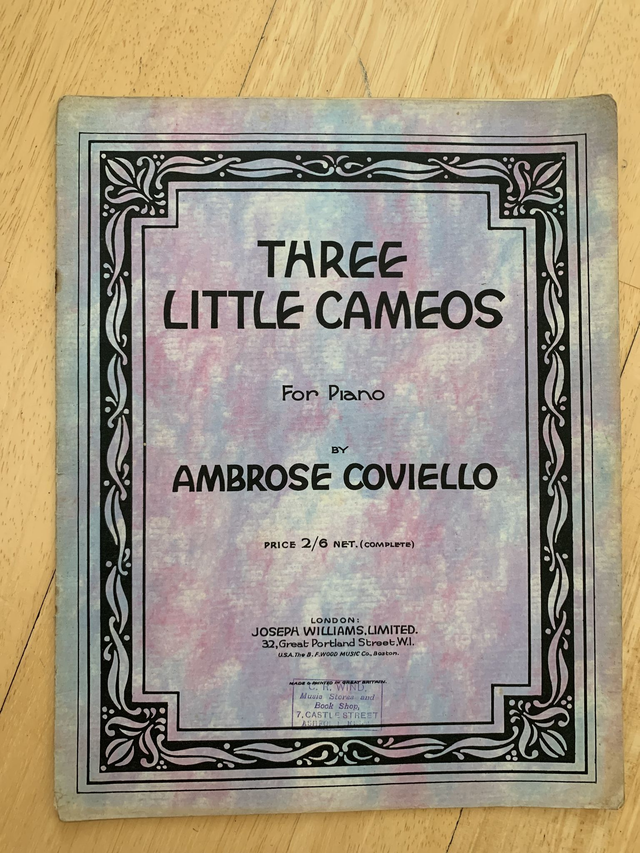 Three Little Cameos for Piano by Ambrose Coviello 1939