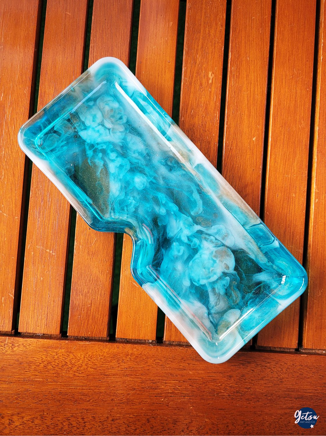 Repose-lunettes rectangulaire bleu