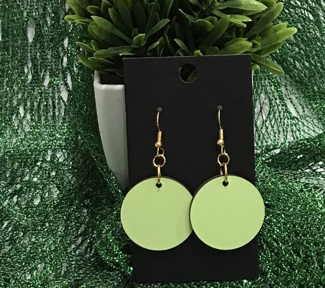 Green Wood Dangling Earrings- SWDE08