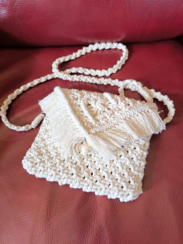 Sac creme macrame