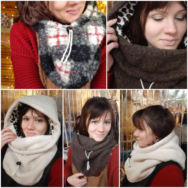 Capuche adulte - Mohair army (reflets vert)