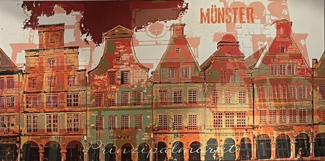 Münster Prinzipalmarkt orange - Leinwanddruck 