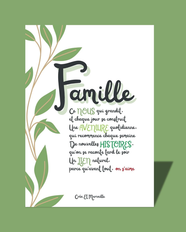 Affiche Famille 💕 - Créa Et Merveille