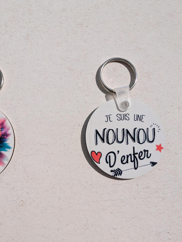 Portes clés sublimation je suis une nounou d'enfer 
