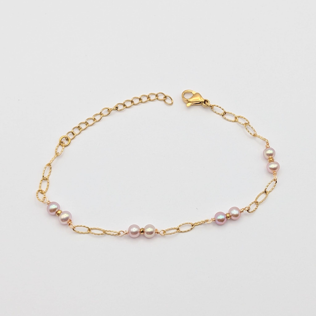 Bracelet perles roses