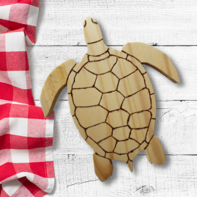 Dessous de plat en bois pyrogravé tortue