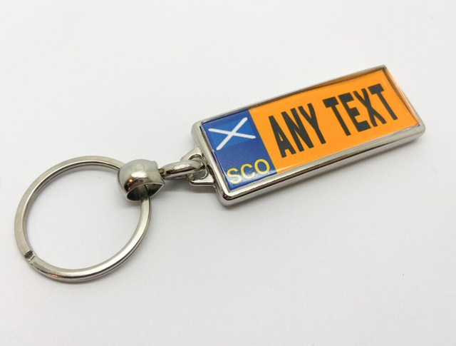 Personalised Registration Plate Keyrings - double sided